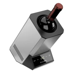 Flaschenkühler Edelstahl für 1 Flasche elektrisch silber