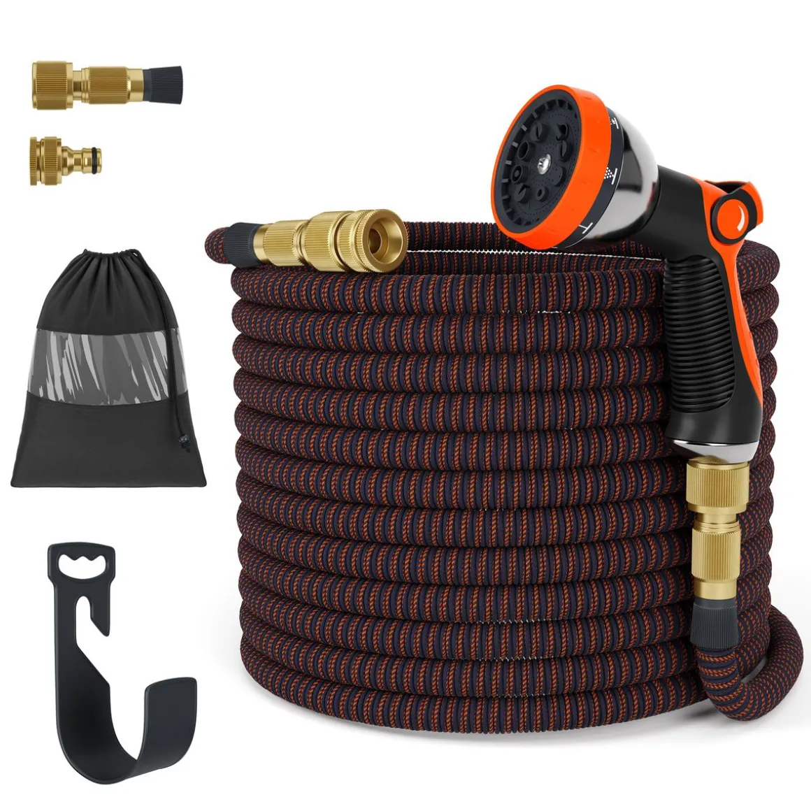 Flexi SUPER Premium Gartenschlauch 30 m schwarz/orange