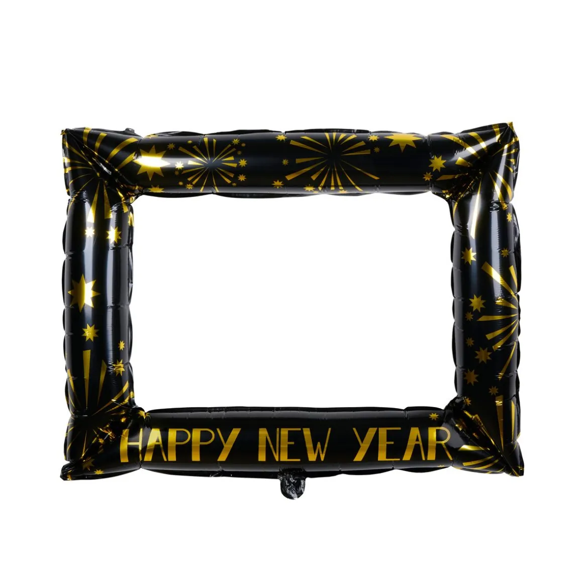 Folienballon-Fotorahmen Happy New Year 80 x 98 cm schwarz