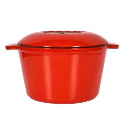 Fondue Set Gusseisen 10-teilig rot