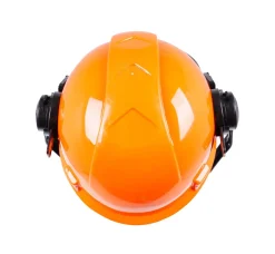 Forsthelm mit Visier und Gehörschutz orange