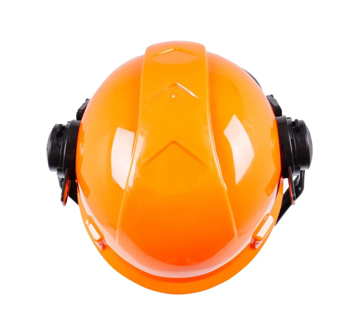 Forsthelm mit Visier und Gehörschutz orange