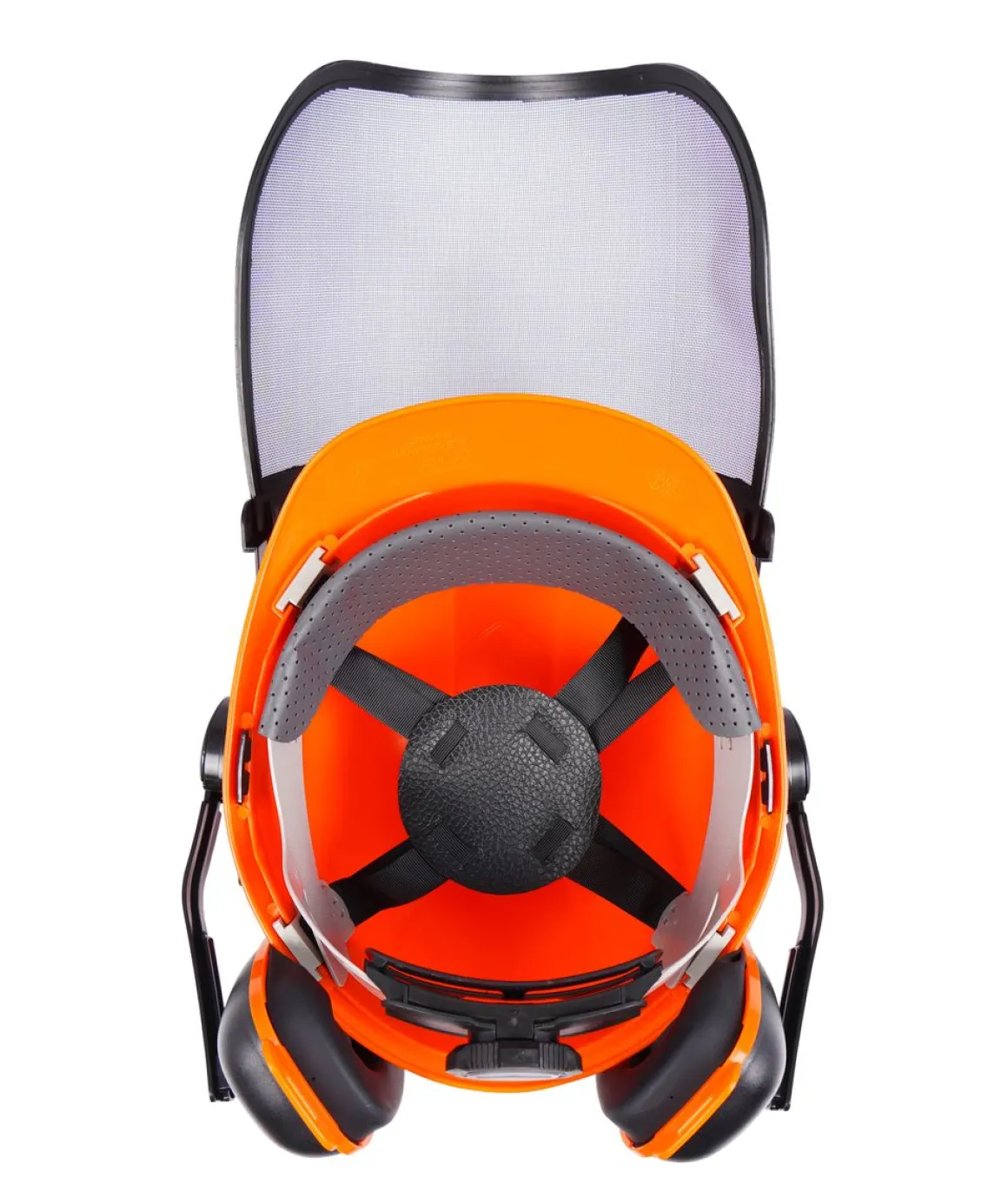 Forsthelm mit Visier und Gehörschutz orange