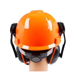 Forsthelm mit Visier und Gehörschutz orange