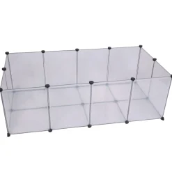 Freilaufgehege mit Bodenplatten weiss
