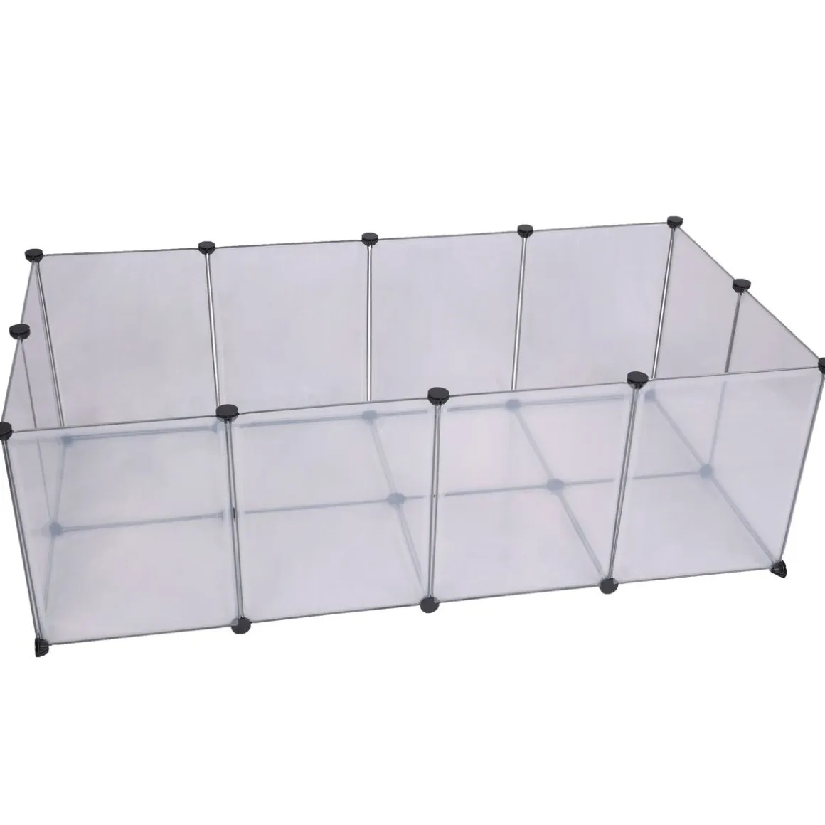 Freilaufgehege mit Bodenplatten weiss