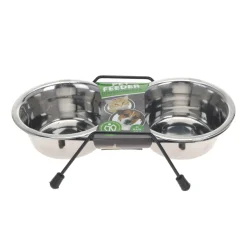 Fressnapf Edelstahl 2er Set mit Ständer Ø 10 cm