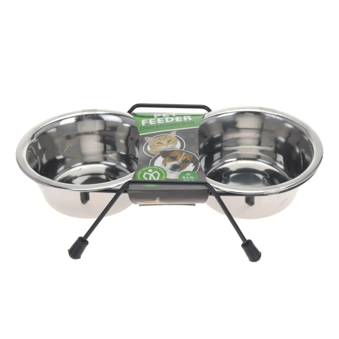 Fressnapf Edelstahl 2er Set mit Ständer Ø 10 cm