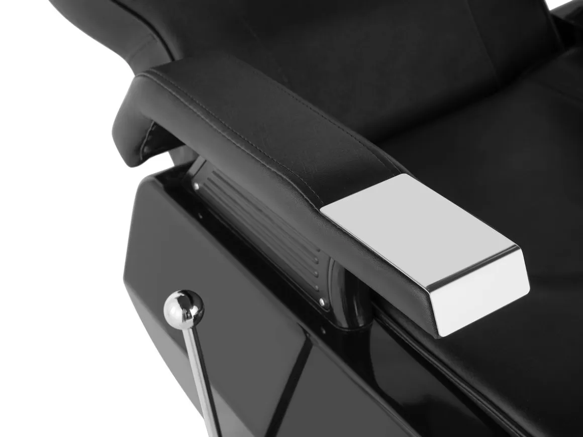 Friseurstuhl Leder 110 x 69 x 97 - 110 cm schwarz