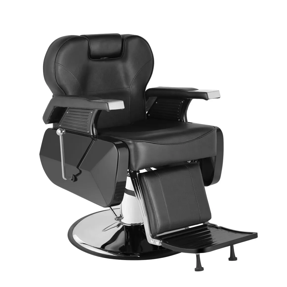 Friseurstuhl Leder 110 x 69 x 97 - 110 cm schwarz