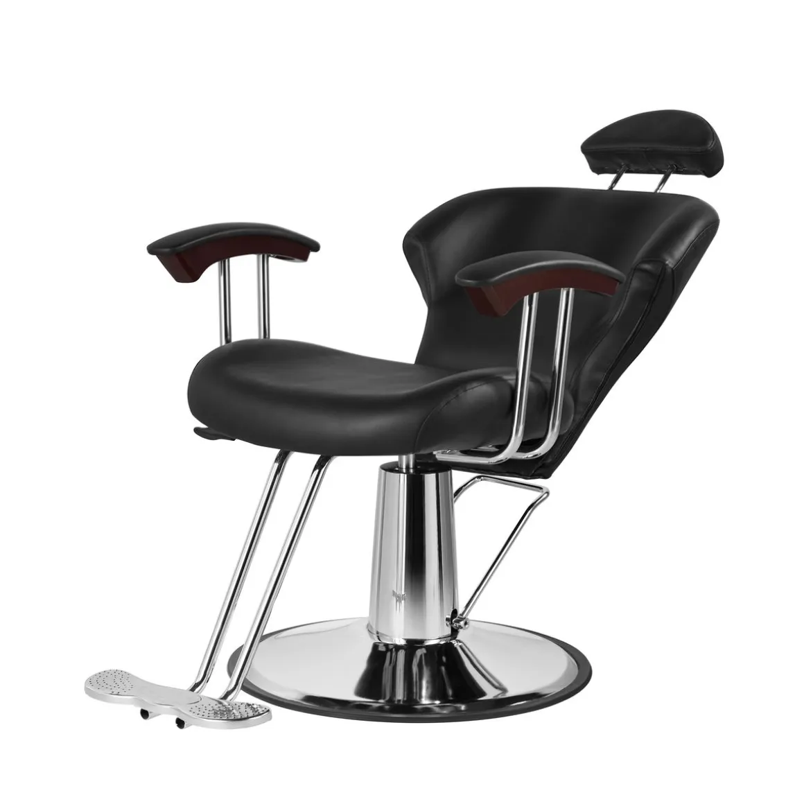 Friseurstuhl Leder 110 x 58 x 98 - 110 cm schwarz