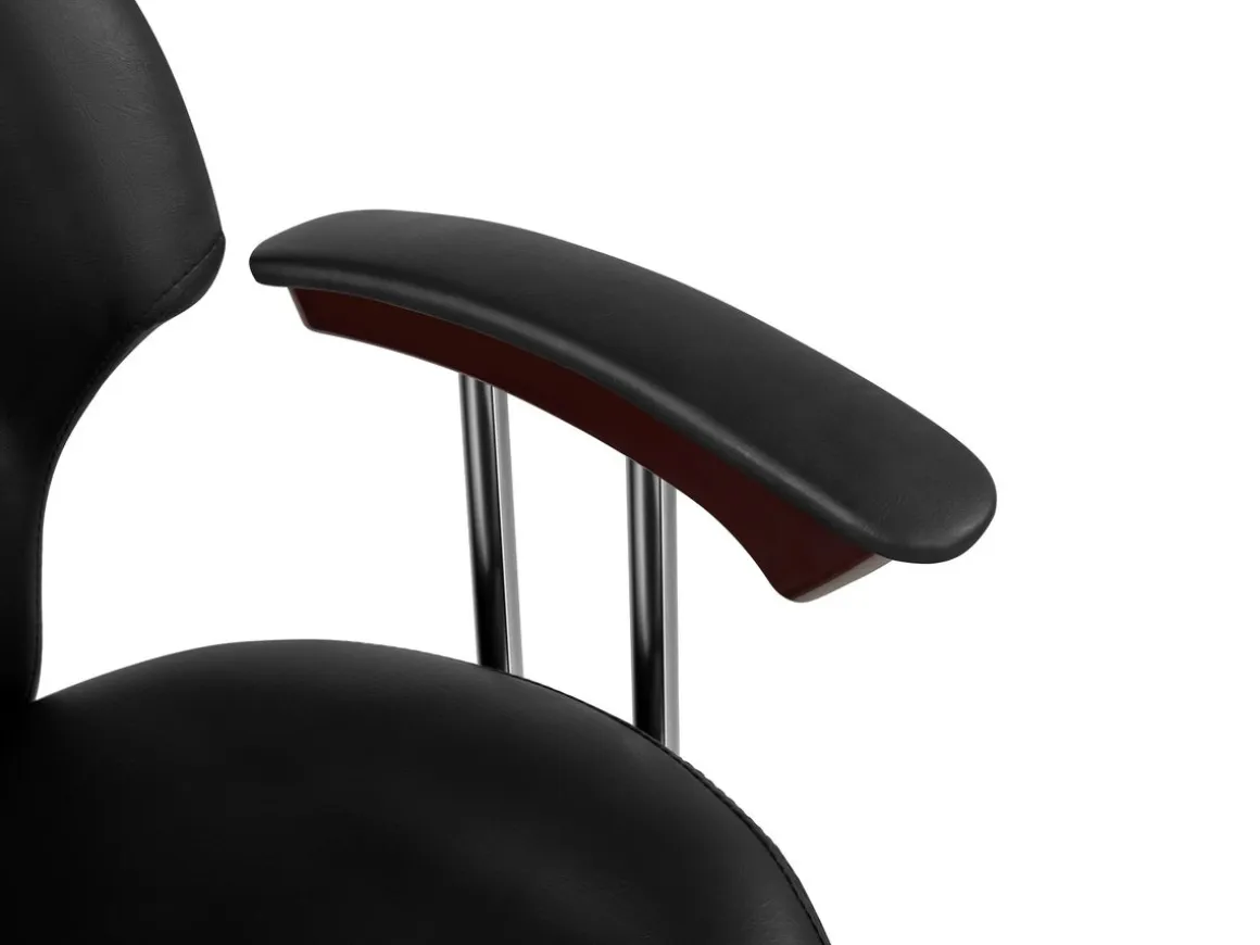 Friseurstuhl Leder 110 x 58 x 98 - 110 cm schwarz