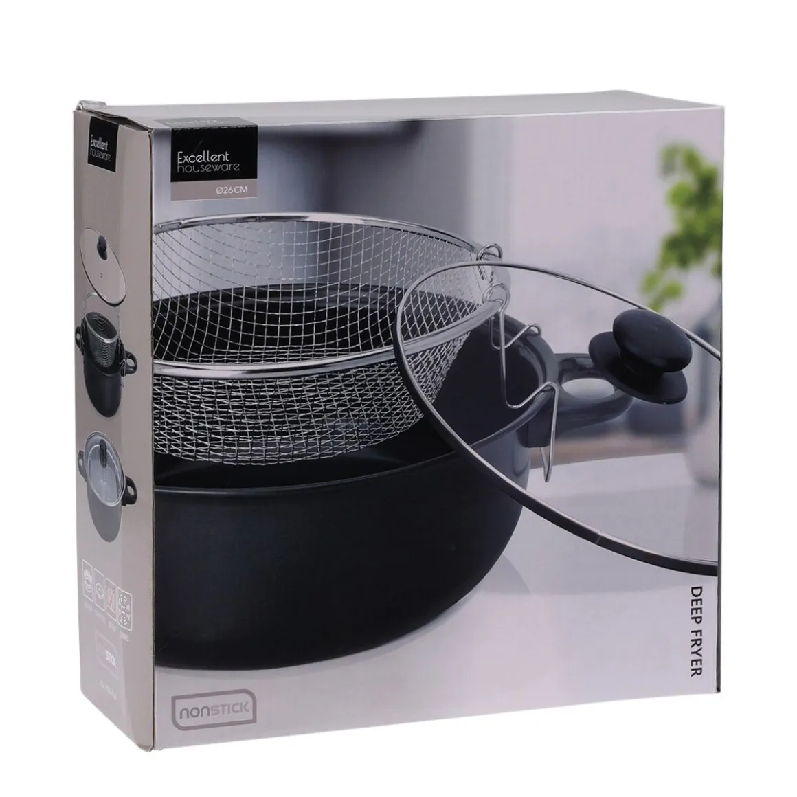 Frittiertopf mit Glasdeckel 3.5L