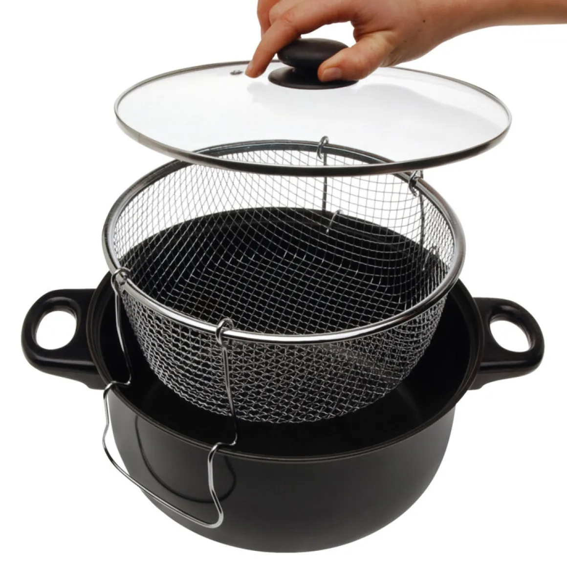 Frittiertopf mit Glasdeckel 3.5L