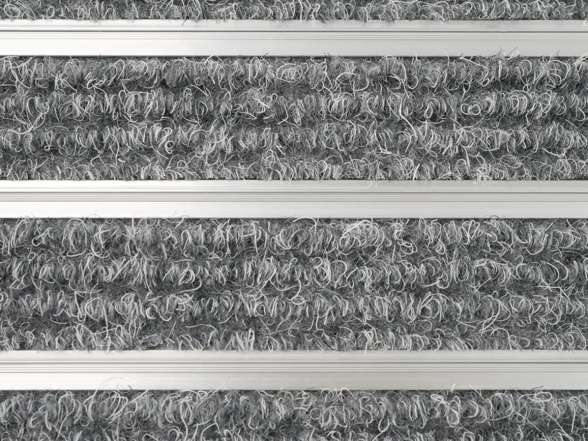 Fussmatte mit Aluminiumrahmen 80 x 50 cm silber/grau