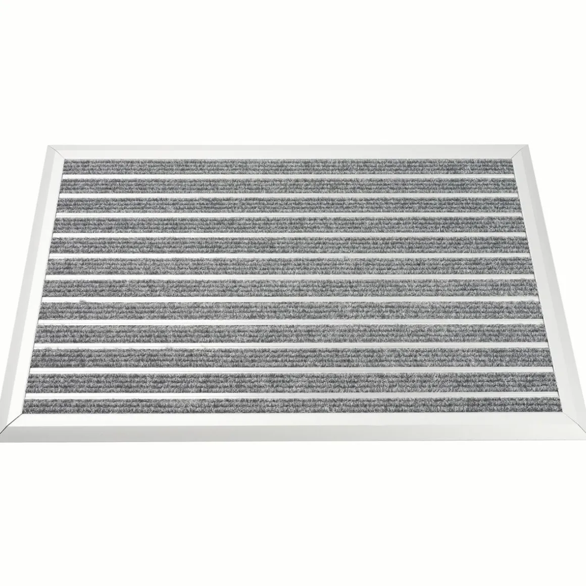 Fussmatte mit Aluminiumrahmen 80 x 50 cm silber/grau