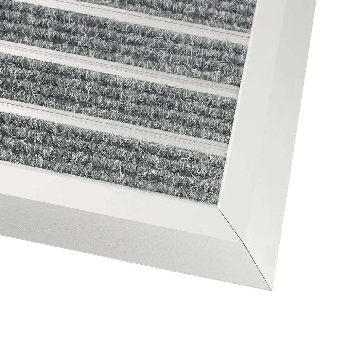 Fussmatte mit Aluminiumrahmen 80 x 50 cm silber/grau
