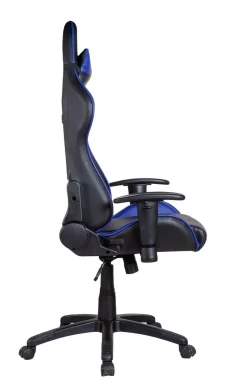 Gamingstuhl Bürostuhl Leder LIMITLESS schwarz/blau