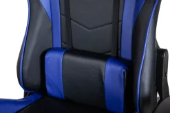 Gamingstuhl Bürostuhl Leder LIMITLESS schwarz/blau