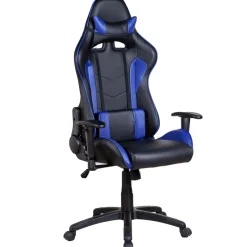Gamingstuhl Bürostuhl Leder LIMITLESS schwarz/blau