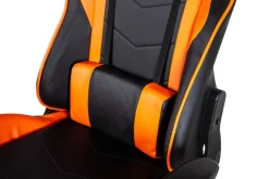 Gamingstuhl Bürostuhl Leder LIMITLESS schwarz/orange