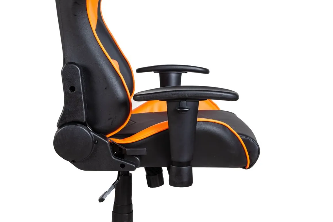 Gamingstuhl Bürostuhl Leder LIMITLESS schwarz/orange