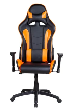Gamingstuhl Bürostuhl Leder LIMITLESS schwarz/orange