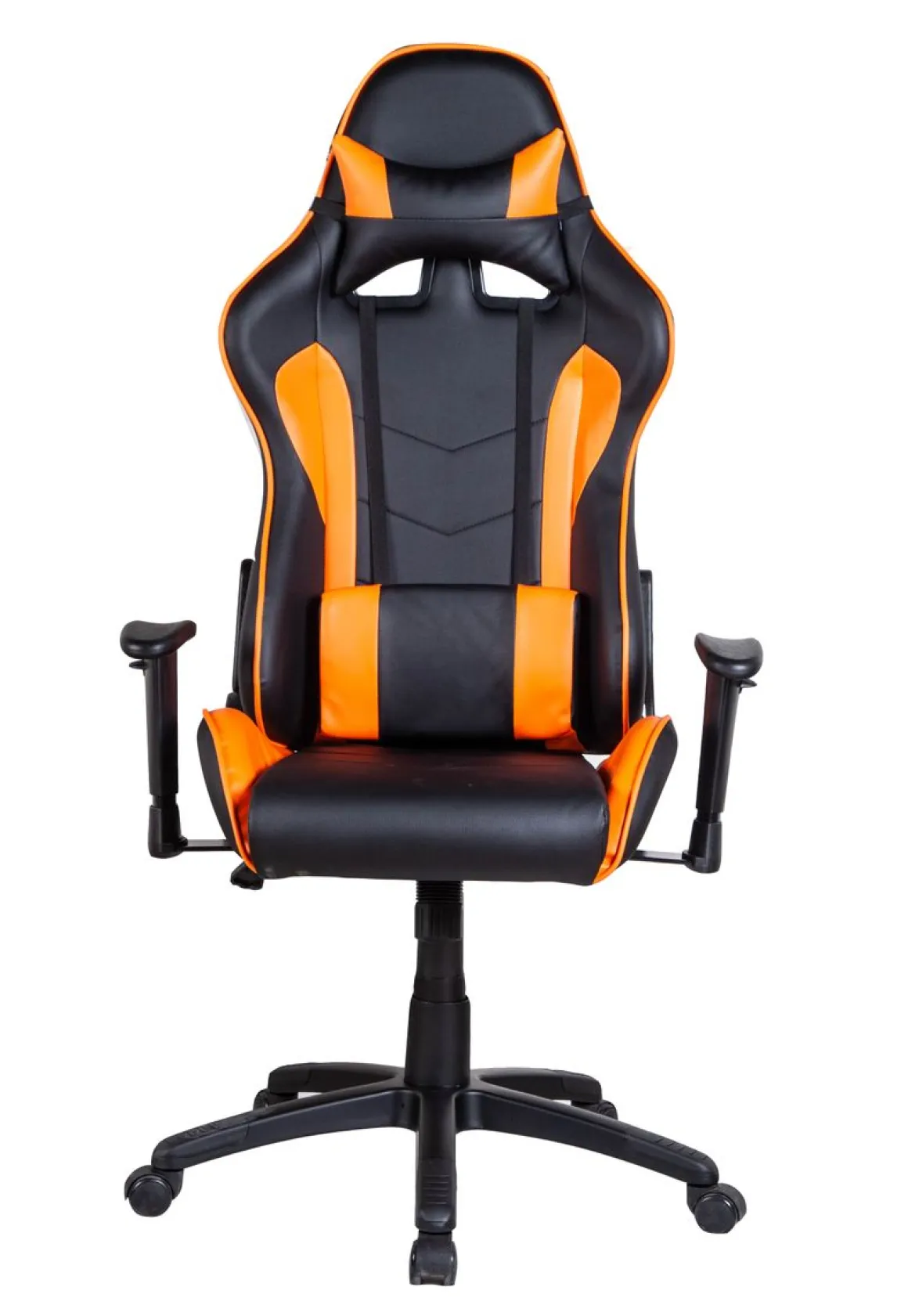 Gamingstuhl Bürostuhl Leder LIMITLESS schwarz/orange