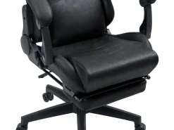 Gamingstuhl Bürostuhl Leder mit Massagefunktion GREG schwarz