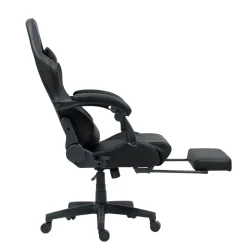 Gamingstuhl Bürostuhl Leder mit Massagefunktion GREG schwarz