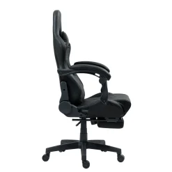 Gamingstuhl Bürostuhl Leder mit Massagefunktion GREG schwarz