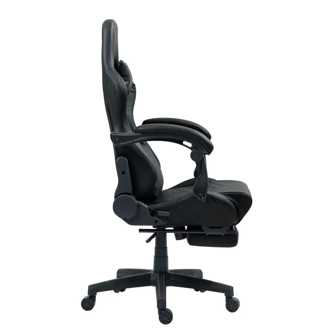 Gamingstuhl Bürostuhl Leder mit Massagefunktion GREG schwarz