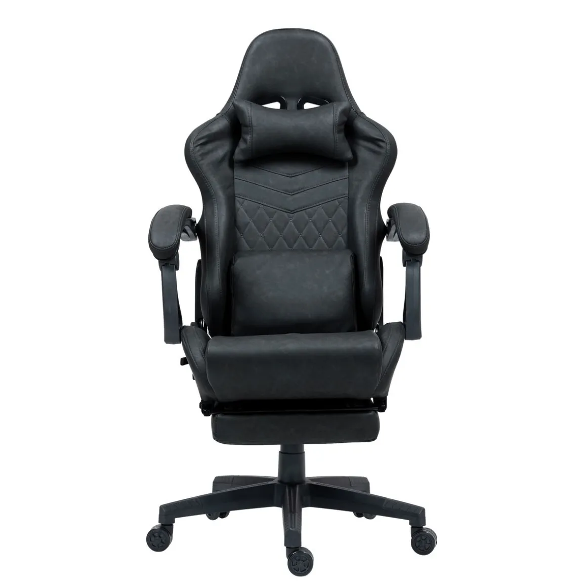 Gamingstuhl Bürostuhl Leder mit Massagefunktion GREG schwarz