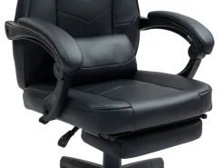 Gamingstuhl Bürostuhl Leder mit Massagefunktion ITAN schwarz