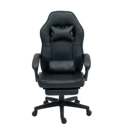 Gamingstuhl Bürostuhl Leder mit Massagefunktion ITAN schwarz