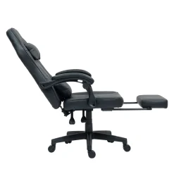 Gamingstuhl Bürostuhl Leder mit Massagefunktion ITAN schwarz