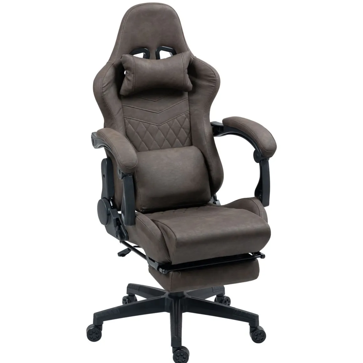 Gamingstuhl Bürostuhl Leder mit Massagefunktion GREG braun