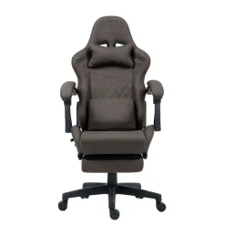Gamingstuhl Bürostuhl Leder mit Massagefunktion GREG braun