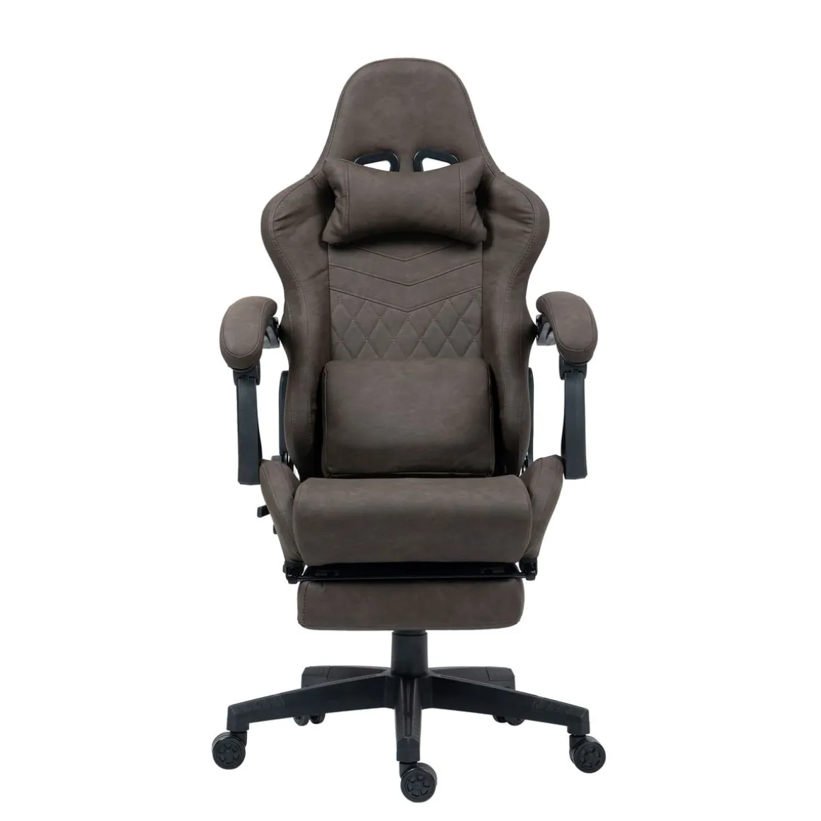 Gamingstuhl Bürostuhl Leder mit Massagefunktion GREG braun