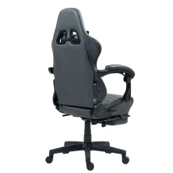 Gamingstuhl Bürostuhl Leder mit Massagefunktion GREG grau