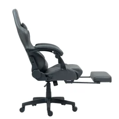 Gamingstuhl Bürostuhl Leder mit Massagefunktion GREG grau