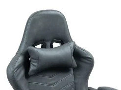 Gamingstuhl Bürostuhl Leder mit Massagefunktion GREG grau