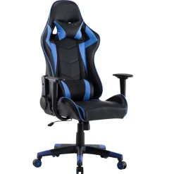 Gamingstuhl Bürostuhl Leder STREAM blau