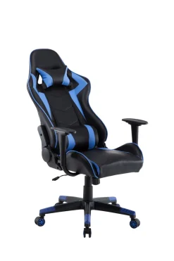Gamingstuhl Bürostuhl Leder STREAM blau