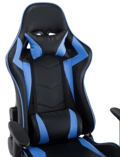 Gamingstuhl Bürostuhl Leder STREAM blau