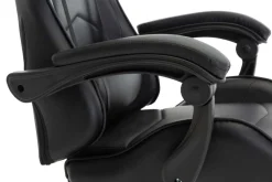 Gamingstuhl Bürostuhl Leder THUNDERBOLT schwarz
