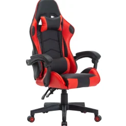 Gamingstuhl Bürostuhl Leder THUNDERBOLT rot