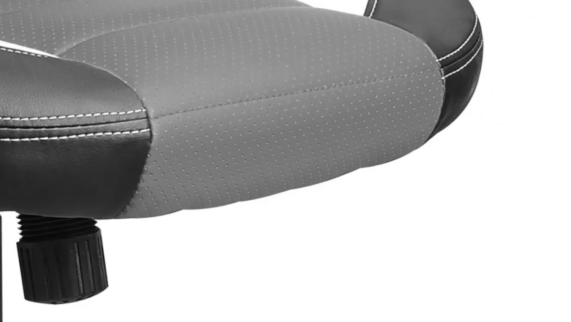 Gaming Stuhl Bürostuhl Leder TURBO grau/schwarz
