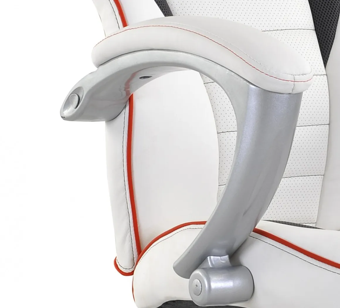Gaming Stuhl Bürostuhl Leder TURBO weiss