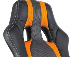 Gaming Stuhl Bürostuhl Leder TURBO schwarz/orange